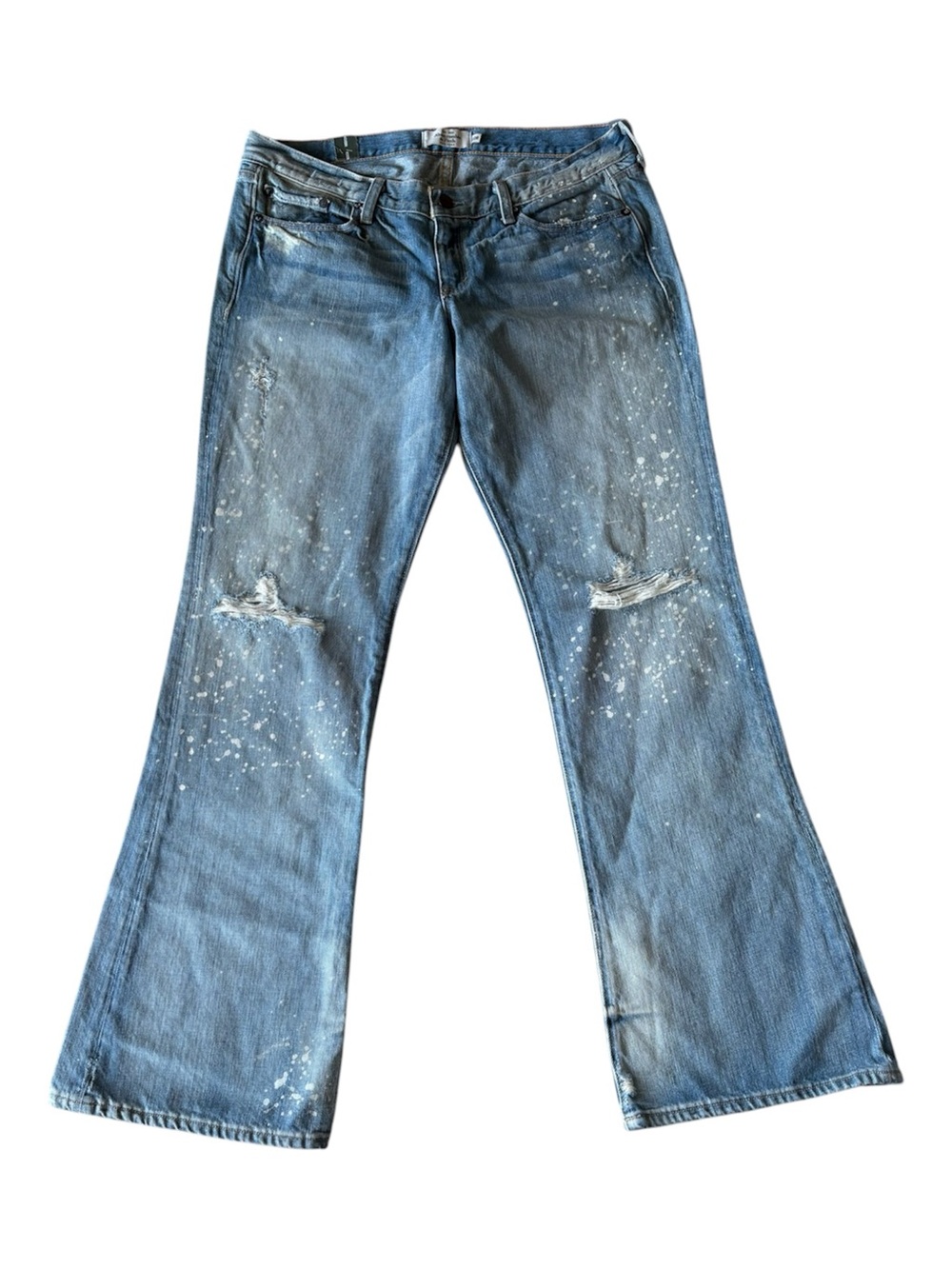 Abercrombie & Fitch Madison Low Rise Flared Jeans Paint Splatter Size 10 NWT